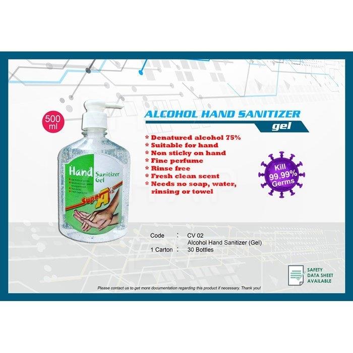 CV 02 Alcohol Hand Sanitizer Gel – 500ml